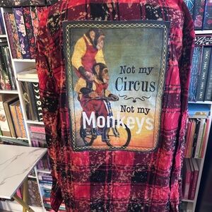 Plaid Graphic Women's Top - Red